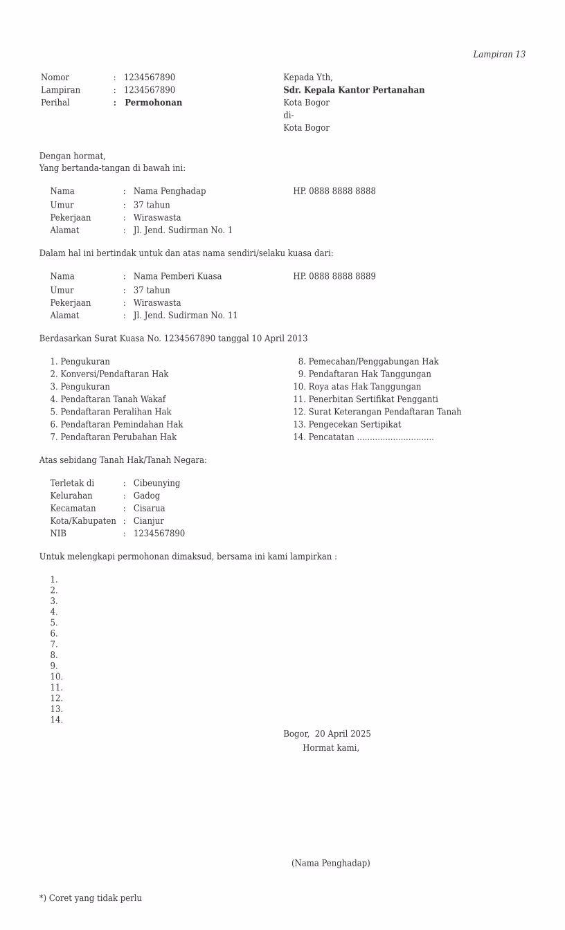 contoh_lampiran-13_kantor-pertanahan contoh lampiran 13 kantor pertanahan